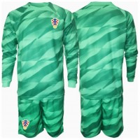 Camiseta Croacia Portero Segunda Equipación Replica Eurocopa 2024 para niños mangas largas (+ Pantalones cortos)